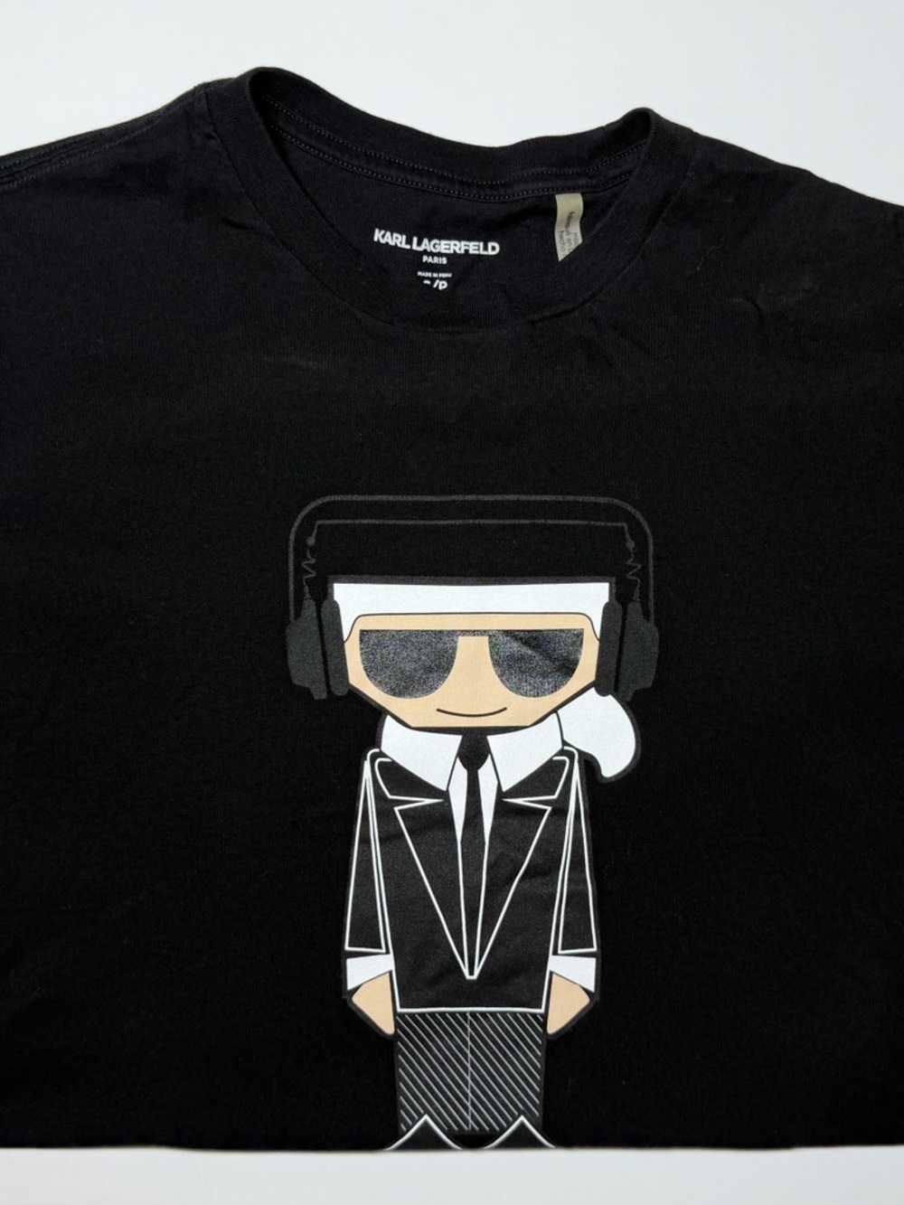Karl Lagerfeld Men’s‎ Black Headphones Graphic Tee – Size S